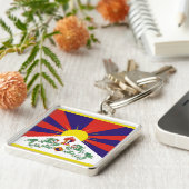 無料チベット国旗 キーホルダー (側面)