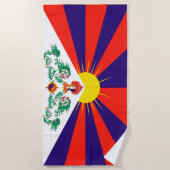 無料チベット国旗 ビーチタオル (正面)