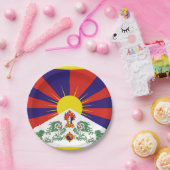 無料チベット国旗 ペーパープレート (パーティー)