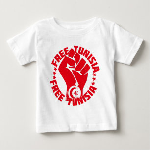 無料チュニジア ベビーTシャツ
