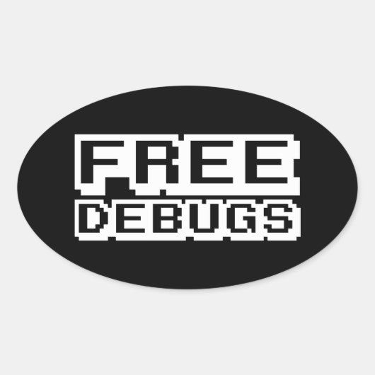 無料デバッグ 楕円形シール (正面)