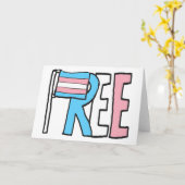 無料トランス権利フラグ カード (黄色い花)