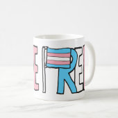 無料トランス権利フラグ コーヒーマグカップ (正面右)