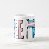 無料トランス権利フラグ コーヒーマグカップ (中央)