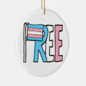 無料トランス権利フラグ セラミックオーナメント (右)