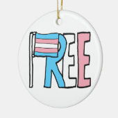 無料トランス権利フラグ セラミックオーナメント (左)