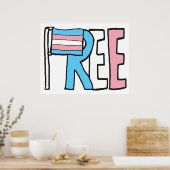 無料トランス権利フラグ ポスター (キッチン)