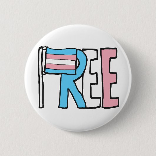 無料トランス権利フラグ 缶バッジ (正面)