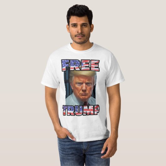無料ドナルドトランプ2024 | Mugshot共和党マガ Tシャツ (正面フル)