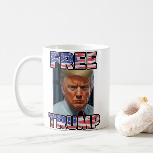 無料ドナルドトランプ2024 | Mugshot Mag コーヒーマグカップ (ドーナツ)