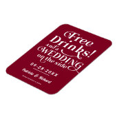 無料ドリンクおもしろいウェディングカジュアル日付を保存 マグネット (左側)