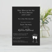 無料ドリンクおもしろいケーキ赤ちゃんシャワー 招待状 (スタンド正面)