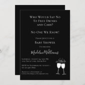 無料ドリンクおもしろいケーキ赤ちゃんシャワー 招待状 (正面/裏面)