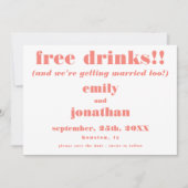 無料ドリンクおもしろいコーラルウェディング日付を保存 セーブザデート (正面)