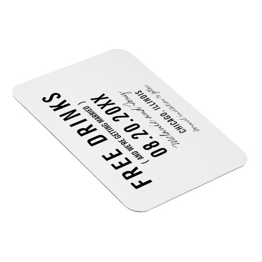 無料ドリンクウェディング日付磁石を保存 マグネット (右側)