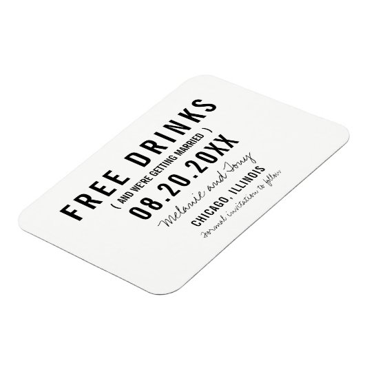 無料ドリンクウェディング日付磁石を保存 マグネット (左側)