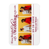 無料ドリンクウェディング日付3フォトマグネットを保存 マグネット (縦)