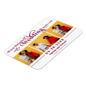 無料ドリンクウェディング日付3フォトマグネットを保存 マグネット (左側)