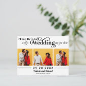 無料ドリンクカジュアル結婚式の日付を保存する3写真 ポストカード (スタンド正面)