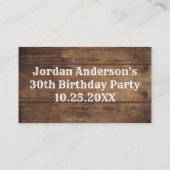 無料ドリンクカントリーパーティーカードまたはチケット 割引カード (裏面)