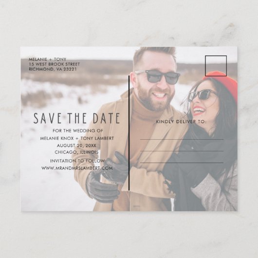 無料ドリンクシカゴスカイラインウェディング日付を保存 案内ポストカード (裏面)