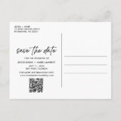 無料ドリンクシャンパングラス結婚式の日付を保存 案内ポストカード (裏面)