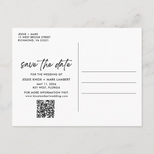 無料ドリンクシャンパングラス結婚式の日付を保存 案内ポストカード (裏面)