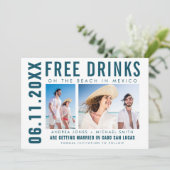 無料ドリンクフォトメキシコビーチ結婚式 案内状 (スタンド正面)