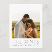 無料ドリンクワイナリー結婚式の日付を保存 案内ポストカード (正面)