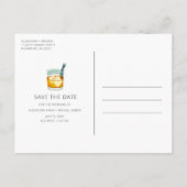 無料ドリンク予算の結婚式の日付を保存 案内ポストカード (裏面)