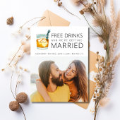 無料ドリンク予算の結婚式の日付を保存 案内ポストカード