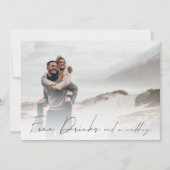 無料ドリンク写真の結婚式の日付を保存 セーブザデート (正面)