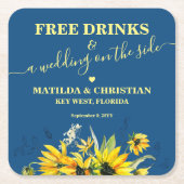 無料ドリンク日付の保存 スクエアペーパーコースター (正面)