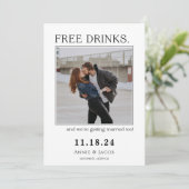 無料ドリンク日付の保存 招待状 (スタンド正面)