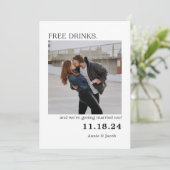 無料ドリンク日付の保存 招待状 (スタンド正面)