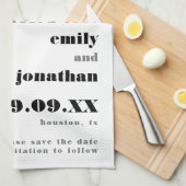 無料ドリンク結婚おもしろい日を保存 キッチンタオル (四つ折り)