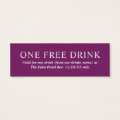 無料ドリンク結婚のバウチャー紫色の花 (裏面)