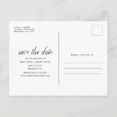 無料ドリンク結婚の写真日付を保存 案内ポストカード (裏面)