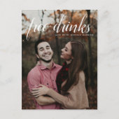 無料ドリンク結婚の写真日付を保存 案内ポストカード (正面)