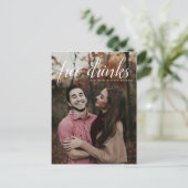 無料ドリンク結婚の写真日付を保存 案内ポストカード (スタンド正面)