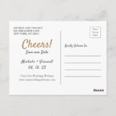 無料ドリンク黒金ゴールド写真カジュアル日付の保存 ポストカード (裏面)