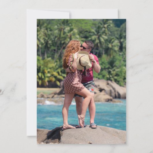 無料ドリンク2フォトビーチ結婚式日付の保存 セーブザデート (裏面)