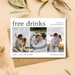 無料ドリンク3つの婚約結婚写真 セーブザデート<br><div class="desc">無料ドリンクを紹介する3つの婚約フォトウェディングSave the Dateカード婚約した – カップルが愛する人に結婚来ることを発表する楽しい方法！ユーモアのtouchに感謝する人に最適な、これらのカードは誇らしげに"Free Drinks （そして私たちは結婚している）"と宣言する。3枚のユニーク写真レイアウトを備え、この保存された日付カードは、婚約の写真を展示するための理想的なキャンバスを提供し、家族や友人との喜びや興奮を共有することができる。おカスタマイズ客様の名前と日結婚付きカードと、あなたのウェブサイトの情報にフォーマル対する招待状後を追または利便性を追加する。素材に加工気にし印刷さ高品質れた私たちの無料ドリンク3つの婚約フォトウェディングデイトカードを保存するおもしろいとエレガンスの完璧なブレンド。ニュースをスタイルで広げ、カウントダウンを特別な日にキックオフする準備をしなさい！</div>