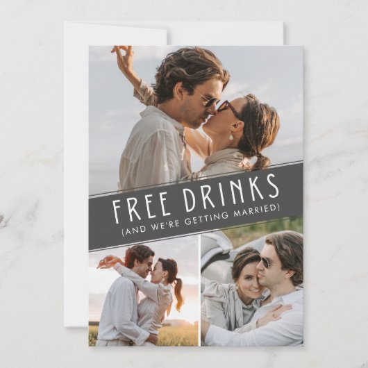 無料ドリンク3写真QRコード結婚ズ セーブザデート (正面)