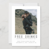 無料ドリンク |写真カジュアルの日付を保存 マグネット招待状 (正面)