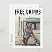 無料ドリンクMexico結婚式の日付を保存 案内ポストカード (正面/裏面)