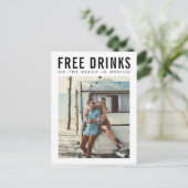 無料ドリンクMexico結婚式の日付を保存 案内ポストカード (スタンド正面)