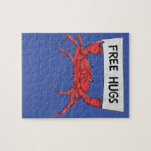 無料ハグおもしろいカニロブスターエビエビのギフト ジグソーパズル (横)