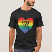 無料パパハグプライドLGBTゲイ誇りを持ったパパLGBT親 Tシャツ (正面)