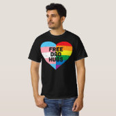 無料パパハグヴィンテージLGBT誇りを持ったハート Tシャツ (正面フル)